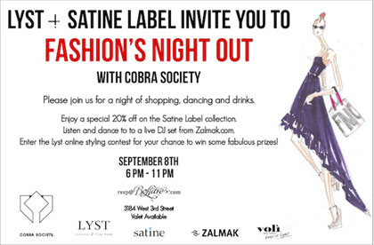 Fashion's Night Out Lyst and Satine Boutique