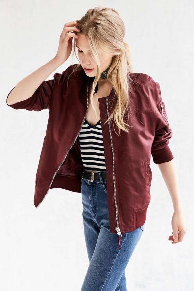 Urban Outfitters Maroon Bomber 