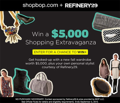 Shopbop Refinery29 Shopping Spree Contest