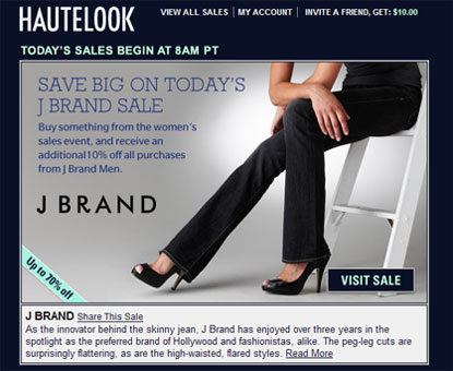 Sample Sales - Haute Look Invite