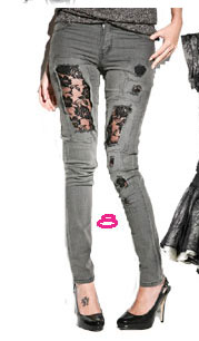 Cheap Monday Black Lace Tight Jean