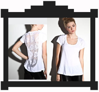 LnA Lace Back Tee