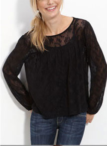 WallpapHer Long Sleeve Lace Top