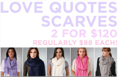 Love Quotes Scarves 2 for 1