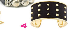 ABS Black Leather Studded Cuff