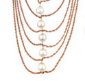 Wendy Mink Cotton Pearl Multi Chain Necklace