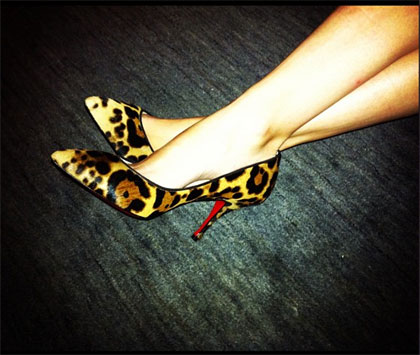 Christian Louboutin Piou Piou Leopard Print Haircalf Pumps