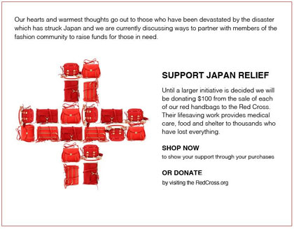 Rebecca Minkoff Supports Japan Relief