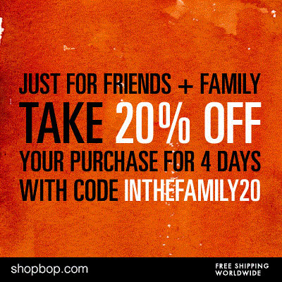 Shopbop Coupon Code: Friends & Family Save 20%