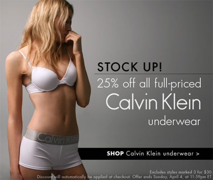 Save 25% Off All Full-Priced Calvin Klein Underwear?