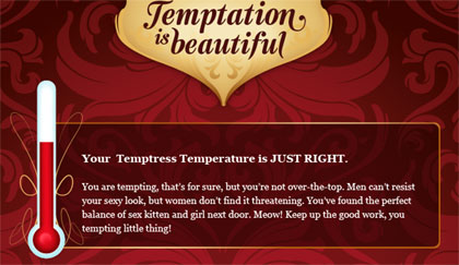 Temptation is Beautiful Temptress Temperature Quiz
