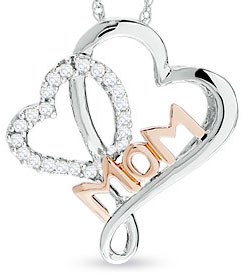 Celebrity Style Giveaway - Diamond Double Heart MOM Pendant Giveaway
