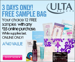 Ulta Free Sample Bag With Any $35 Purchase