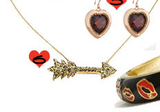 Alexis Bittar Gold Crystal Encrusted Arrow Necklace