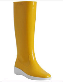 Fendi Yellow Rubber Tall Rain Boots