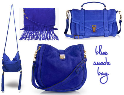 Blue Suede Handbag 
