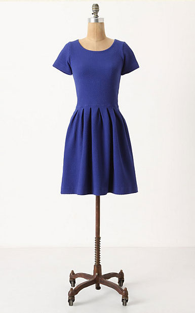 Embossed Basket Dress - Blue