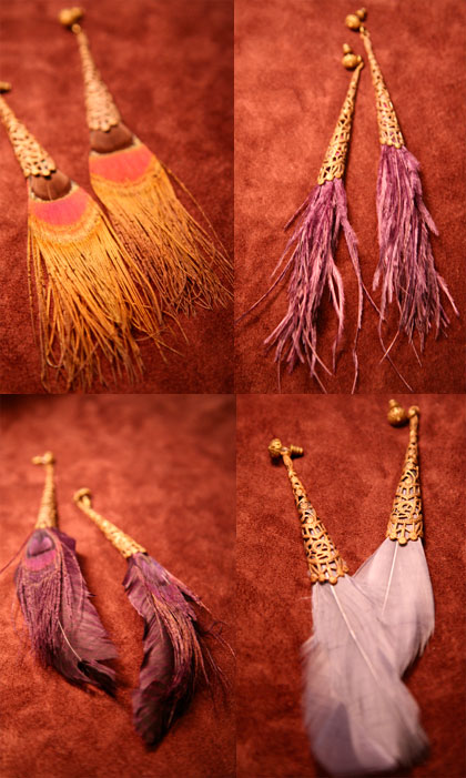 Marti Agassi feather earrings