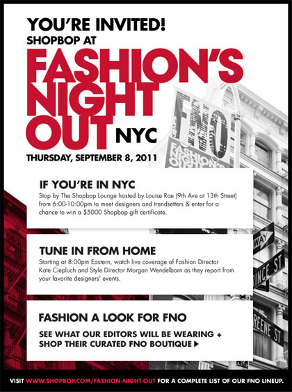 Fashion's Night Out New York City Shopbop