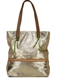 GEORGE GINA & LUCY metallic gold leather tote