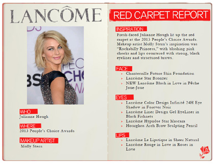 Julianne Hough at the 2013 People's Choice Awards in Lancôme