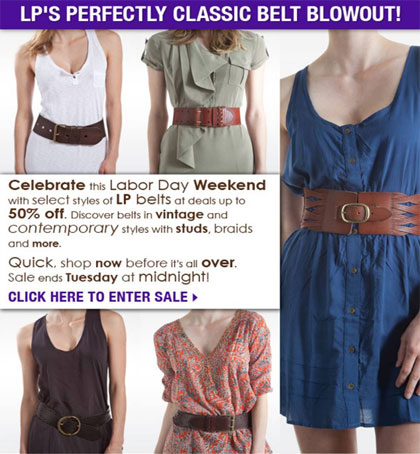 Linea Pelle Labor Day Belt Sale