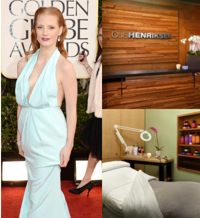 Jessica Chastain and Olehenriksen Face/Body Spa