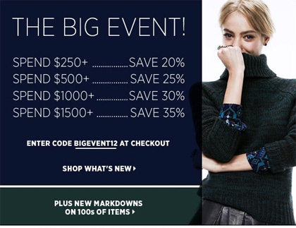 Shopbop Big Event Black Fridy and Cyber Monday Sale