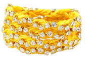 Ettika Rhinestone Wrap-Around Yellow Ribbon Bracelet